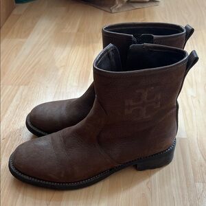 Tory Burch Brown Leather Ankle Boots